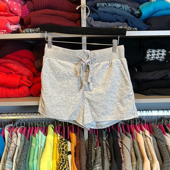 Paper Crane gray button and tie front shorts size S NWT - Picture 1 of 3